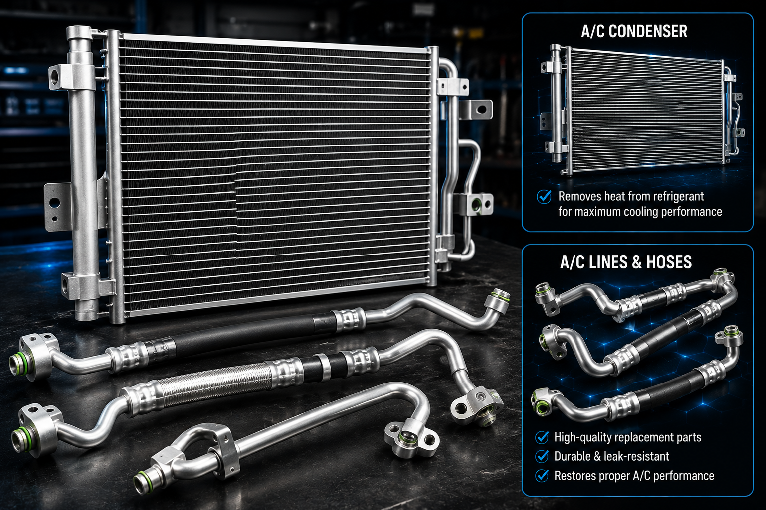 A/C hose replacement high- and low-side lines